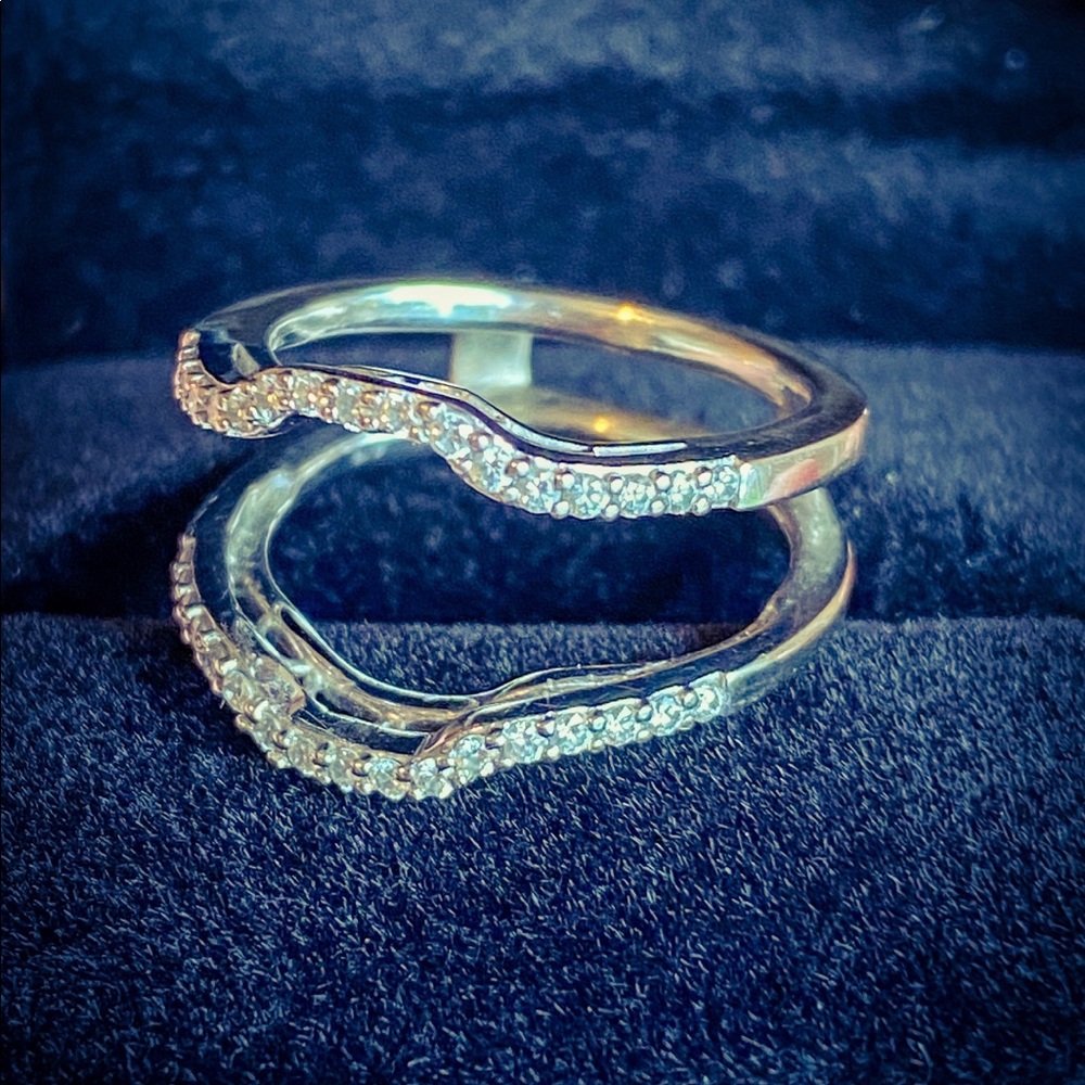 14k White Gold and Diamond Wrap/Enhancer Band